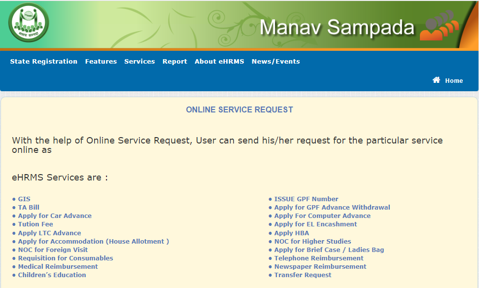 Online Service Requests Information