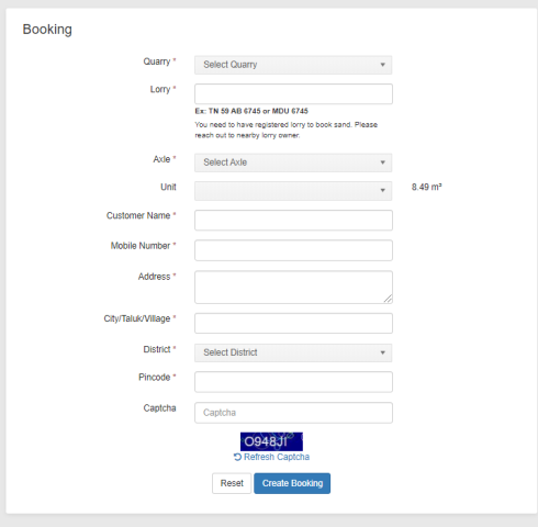 TNsand Online Booking Portal 