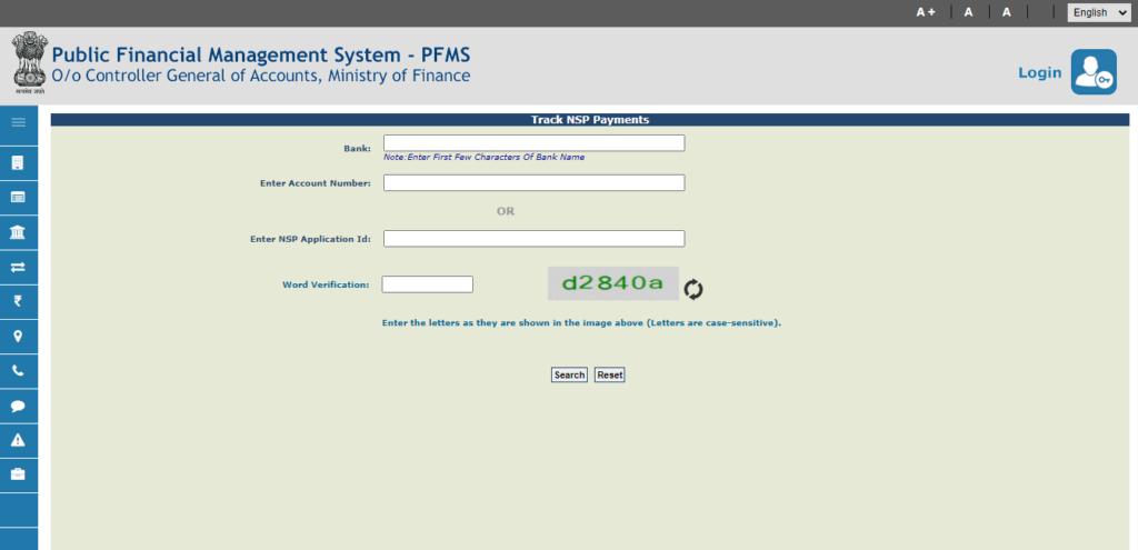NPS Payment Status Under PFMS
