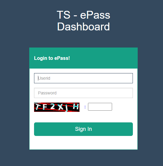 Ts ePass Dashboard Login