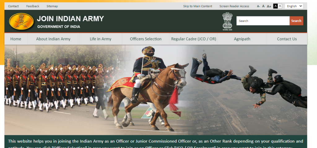 Login on Join Indian Army Portal