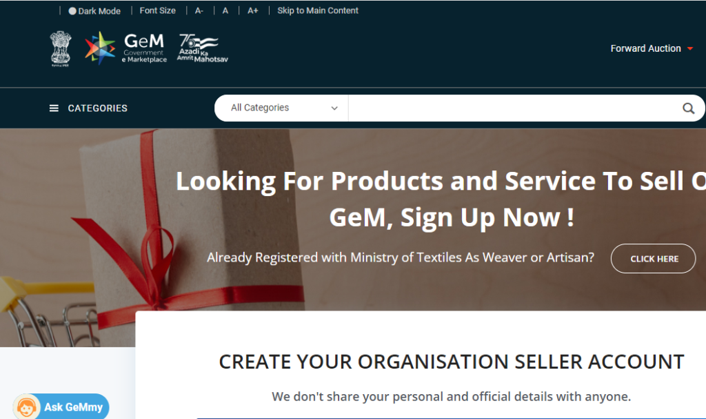GeM Portal Registration Seller