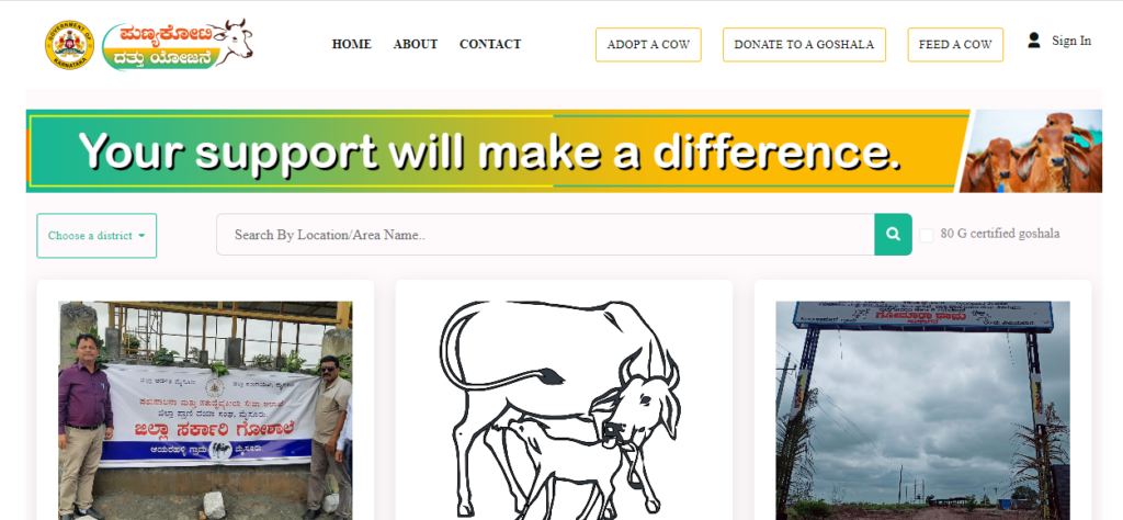 Donating a Cow to a Gowshala through Portal