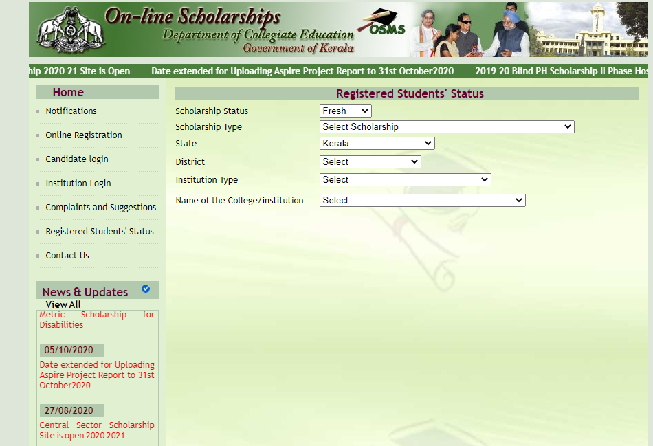 registered students status