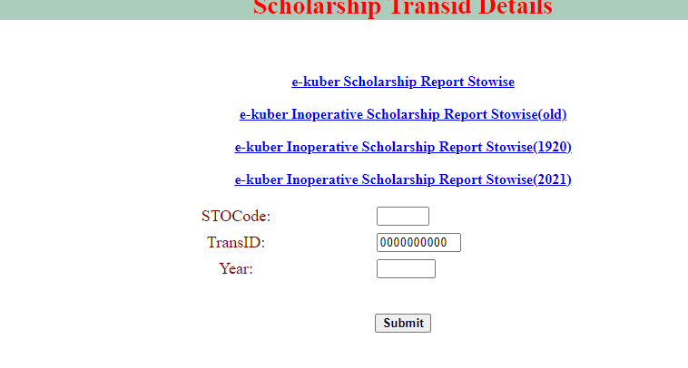 Ts ePass Scholarship Transaction ID Details