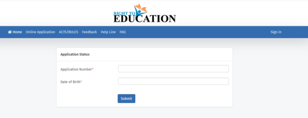 RTE Gujarat Admission Application Status
