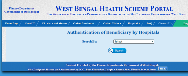 Hospital's Procedure For Authenticating Beneficiaries - West Bengal Health Scheme