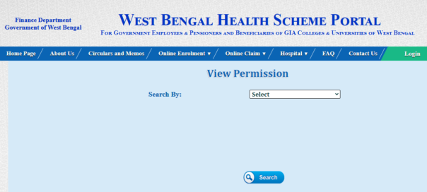 View the Hospital's Permission - West Bengal Health Scheme