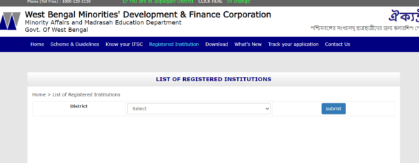 View Registered Institutions List