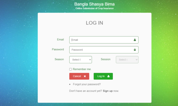 Steps to Login on the Bangla Shasya Bima Portal