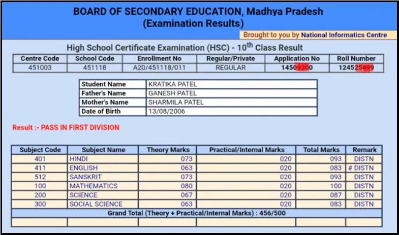 MP Class 10th Result Check from Direct Link avlaible on MPYojana[dot]com