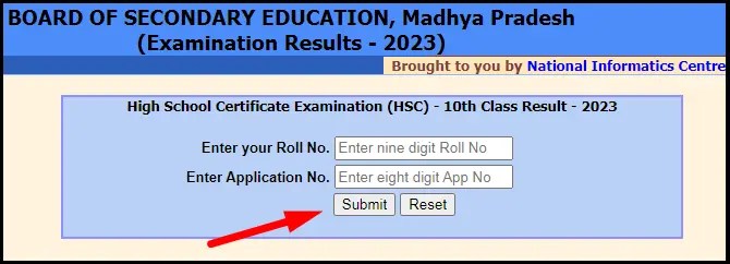 MPBSE 10th Result Check by Roll Number & Application Number